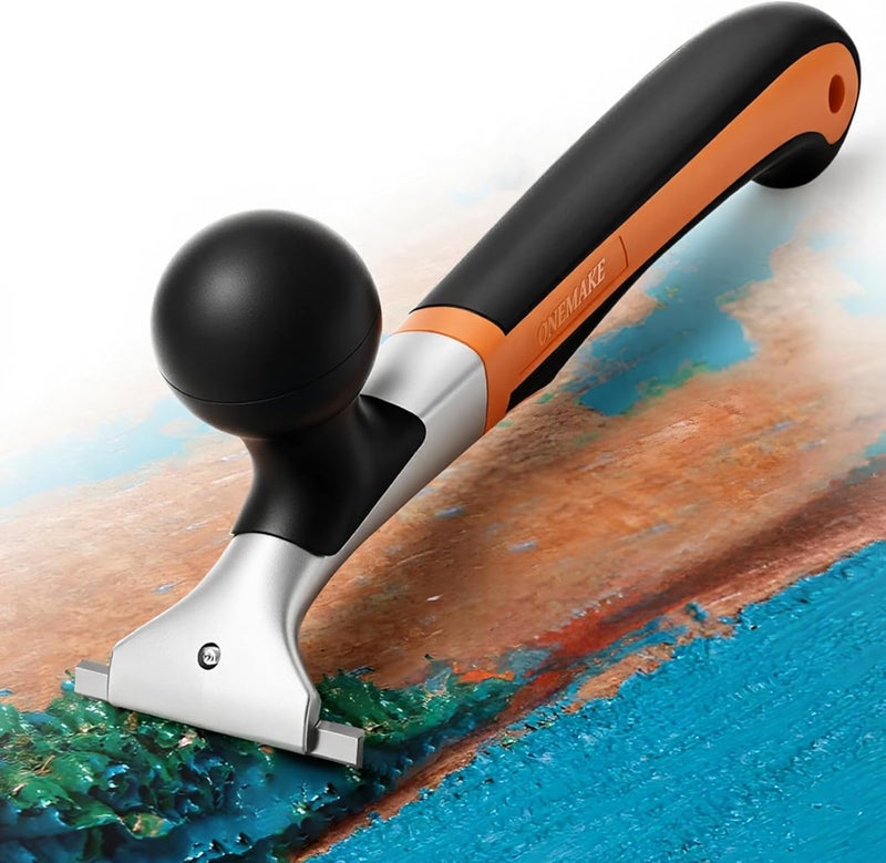 Onemake Premium Ergonomic Carbide Scraper - 2-1/2", Heavy-Duty Tool for Wood, Metal, Glass & Floors, Removal on Various Surfaces Dry Glaze, Stains, Putty, Scratches, Rust, Paint, Glue, Varnish, Resin - 65 mm - Image 1